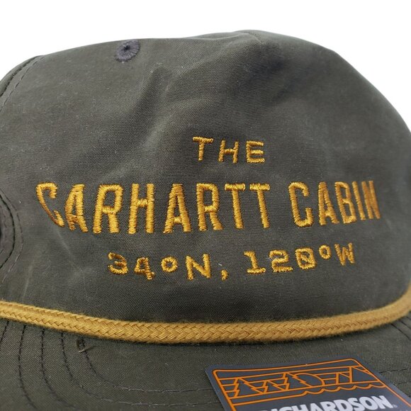 Carhartt Cabin Hat Richardson Green Yellow Bienvenido a casa Snapback Adjustable - Picture 3 of 10